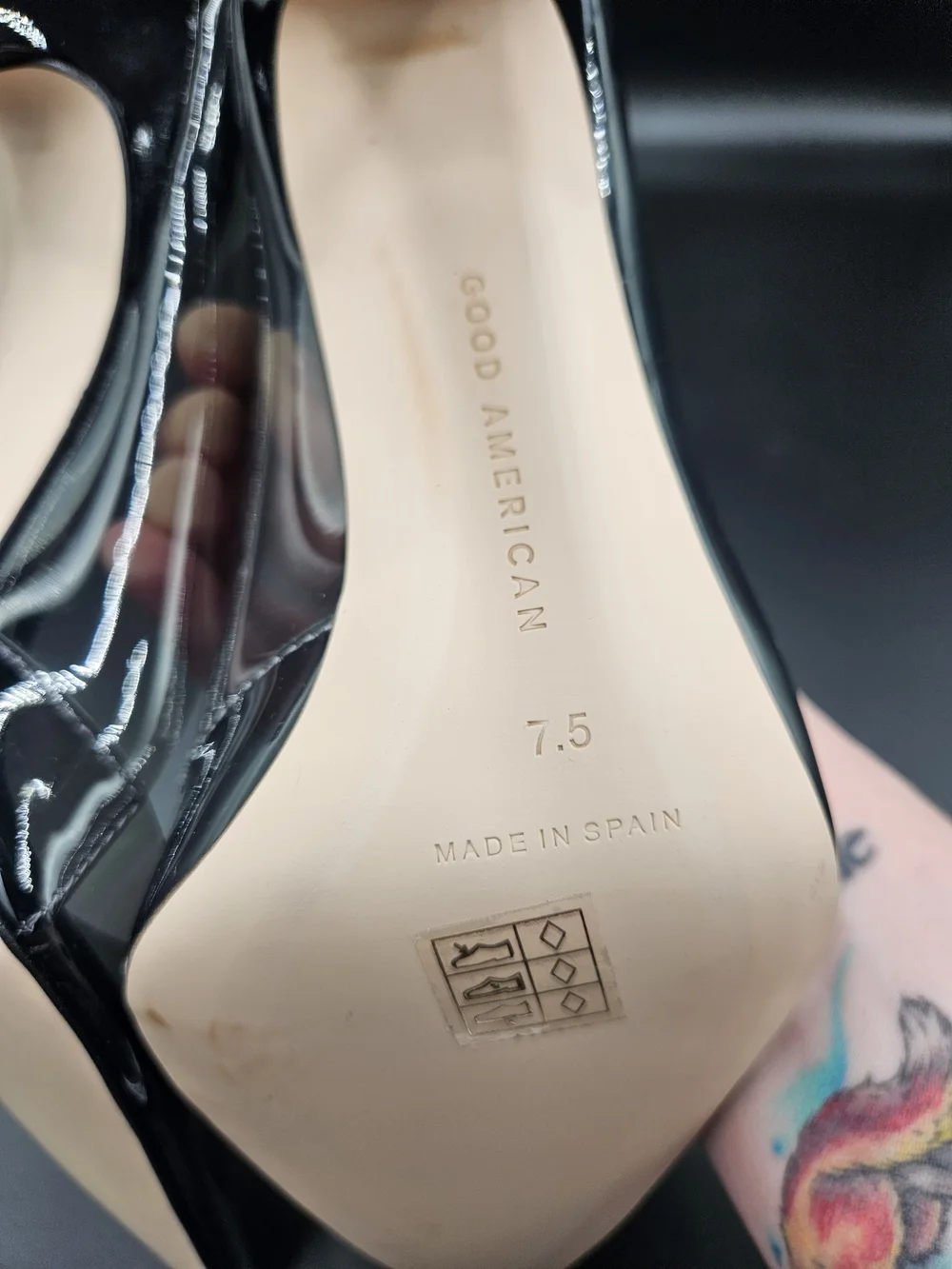 Good American Clear PVC Pointed-Toe Stilettos with Black Trim
